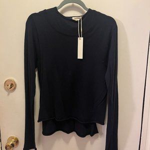 James Street Co. Asymmetrical Top in Navy- Size XL- NWT!